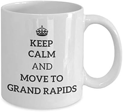 שמור על רגוע ועבר לגראנד ראפידס כוס התה מטייל עמית לעבודה חבר מתנה מישיגן ספל נסיעות מתנה מתנה
