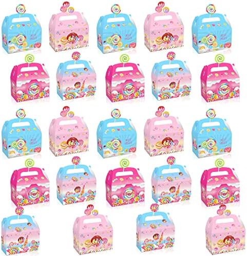 24 חבילות קנדילנד קופסאות מתנה לטובת מתנות - סוכריות מתוקה סוכרייה על מקל רוח טחנת רוח מקלחת לתינוק