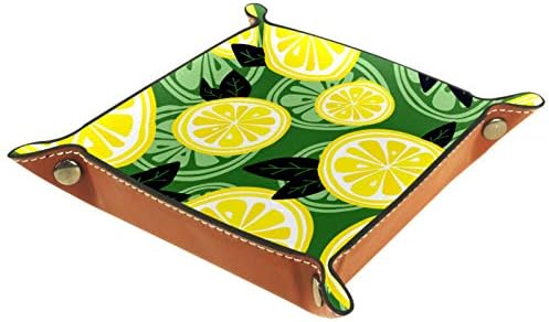 Lyetny Lemon Green מארגן מגש אחסון קופסת מיטה מיטה קאדי שולחן עבודה מגש החלפת ארנק מפתח קופסת מטבעות