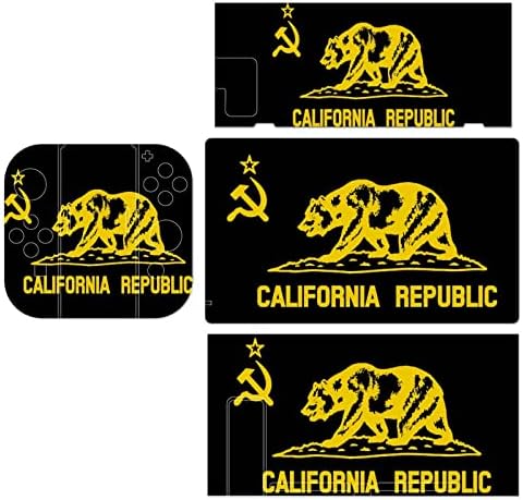 דגל קומוניסט רפובליקה קליפורניה מלאה מכסה מדבקה מגן על קונסולת מתג נינטנדו ומיתוג עור דק של לייט