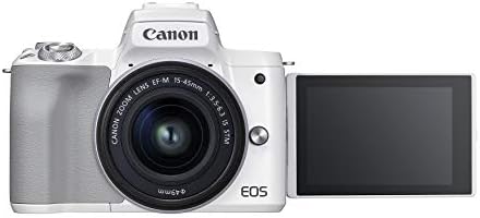 Canon EOS M50 Mark II + EF-M 15-45 ממ הוא ערכת STM לבנה
