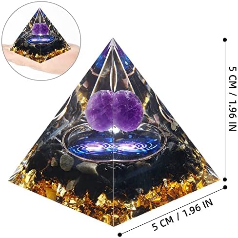 פירמידה של אורגון Mxiixm לאנרגיה חיובית, פירמידה בעבודת יד אמטיסט ואובסידיאן ריפוי פירמידות קריסטל למתח מפחיתות