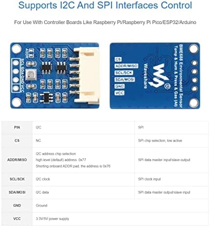 חיישן BME688 I2C BME688 מודול סביבתי לפטל PI 4B+ 4B 3B+ 3B 2B+ אפס W WH 2W /Raspberry Pi Pico /Ardui