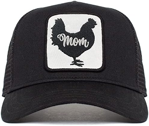 Desilanagn Chicken Mom Gifts רקום כובע כובע דלי רשת כובעי בייסבול לנשים