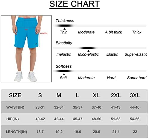 מכנסיים קצרים בגודל 7 אינץ 'של JHMORP מכנסיים קצרים מהיר של אימון יבש מטיילים מכנסיים קצרים אתלטים עם כיסי