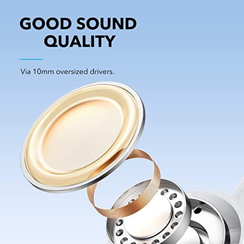 Soundcore מאת Anker Life P2i אוזניות אלחוטיות אמיתיות, שיחות משופרות AI, נהגי 10 ממ, 2 מצבי EQ, זמן