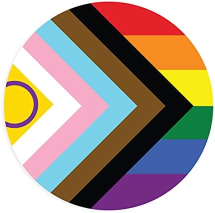 עיגול משחק מילים רלוונטי אינטרסקס כולל התקדמות גאווה דגל LGBTQIA POC טרנסג'נדר דגל - מדבקת מדבקות ויניל 2