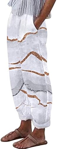 Grge Beuu's Wather's Coldy Cotted Pinen Pints ​​Pints ​​Print Print Print מכנסיים מותניים אלסטיים מכנסיים מחודדים