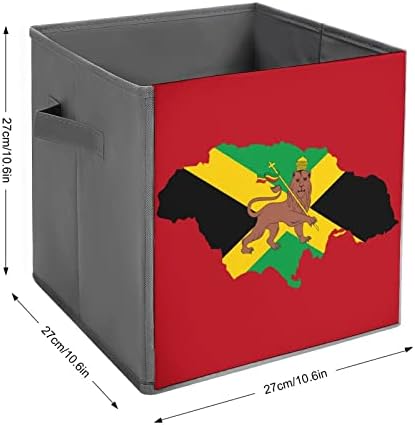 ג'מייקה רסטה אריה דגל אריה פחי אחסון מתקפלים פחי בדק קופסאות קוביית קוביית קופסאות עם ידיות לצעצועי