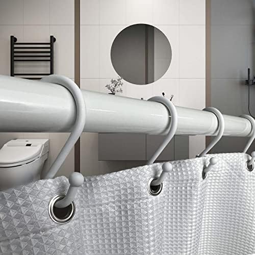 Bellrhein 12 אריזות וילון מקלחת טבעות טבעות, גרסה משודרגת, ווים לחדר אמבטיה תליית וילון מקלחת/וילונות