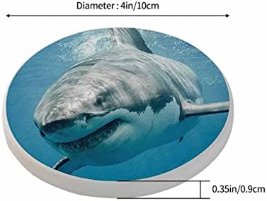 Ibiliu רכבות כריש גדולות למשקאות סט של 4, כריש לבן עמוק אוקיינוס ​​עמוק סופג חיה לשימוש חוזר