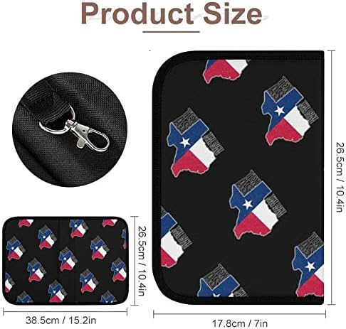 דגל ומפה של טקסס של מדינת כלים דו-קיפול מארגן מחזיק בכיס מרובי תפקוד מתקפל שקית כלים ניידת רוכסן סביב ארנק