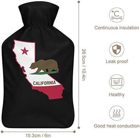 דגל המדינה בקליפורניה מפת בקבוקי מים חמים שקית מים חמים עם כיסוי חמוד לתקופת הקלה בכאב התכווצויות