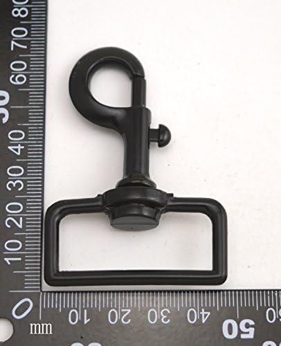 Wuuycoky שחור בגודל 1.5 אינץ 'בקוטר פנימי D טבעת אבזם אקדח גדול אבזם אבזם לובסטר מסתובב חפיסה של 4 חפיסה