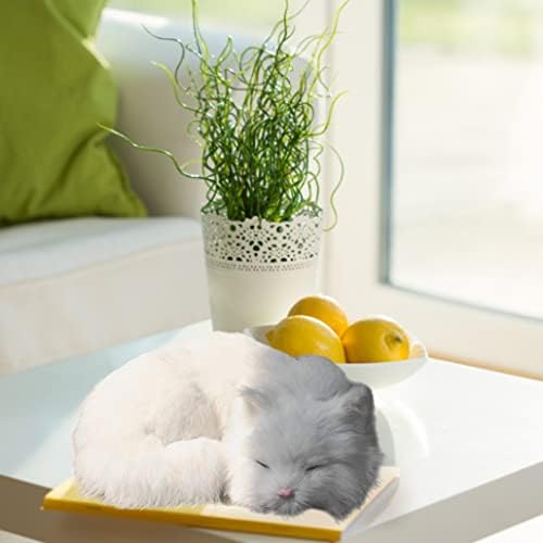 ריאליסטי שינה חתול חתול צעצוע רך מדומה מדומה לחתול ישן פו פו קטיפה צילום חיה הצעה לחידת נשימה חיית מחמד