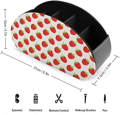 מחזיק שלט רחוק של עור תות מתוק עם 5 תאים מגש שולחן עבודה של תיבת האחסון