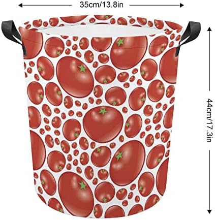 עגבניות דפוס כביסה סל מתקפל גבוה בגדי סל עם ידיות אחסון תיק