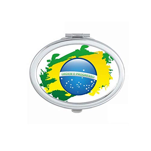ברזיל דגל תרבות אלמנט מפת מראה נייד לקפל יד איפור כפול צד משקפיים
