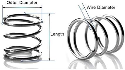 קפיץ דחיסה נירוסטה קפיץ קפיץ קפיץ קפיץ ניקל לבן מצופה מצופה קפיץ אביזרי חומרה חוט DIA 2.5 ממ DIA חיצוני 15 ממ