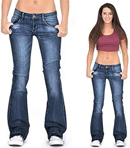 ג'ינס תחתון מותניים גבוהות בג'ינס ג'ינס מתלקח מכנסי ג'ינס נמתחים ז'אן נמתח בתוספת ג'ינס רזה בגודל