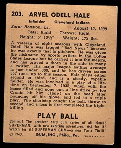 1940 משחק כדור 203 ODELL HALE CLEVELAND אינדיאנים VG אינדיאנים