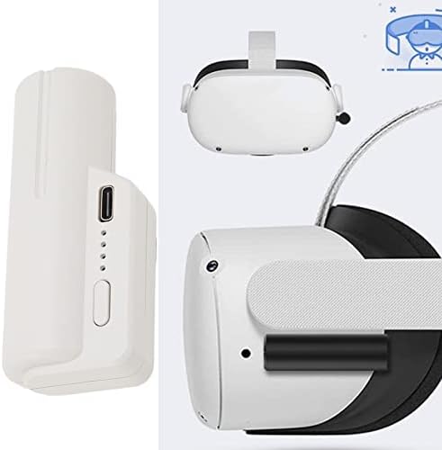 חבילת סוללות רצועת ראש, 5000mAh קיבולת גדולה VR הרחבת חשמל עבור Quest 2 קל משקל נייד VR רצועת רצועת רצועת