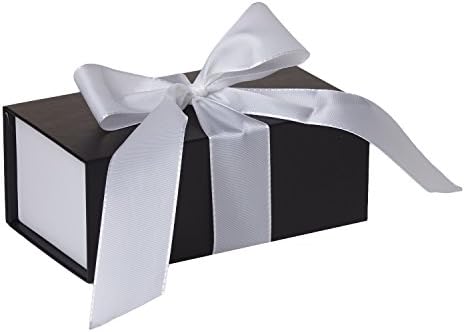 ג ' ילסון רוברטס 2-לספור קטן סרט-עניבת קופסות מתנה, שחור מט עם לבן סרט