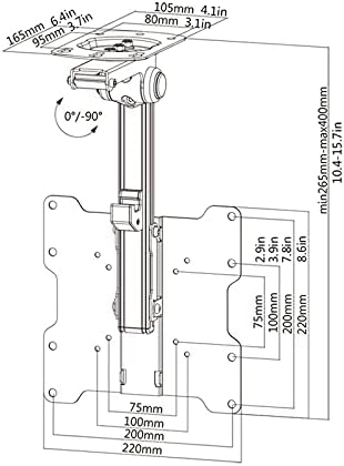 Zlass TV MOUNT STAND תקרה מתקפלת סוגר טלוויזיה 17 -37 TILT ROUTATIO