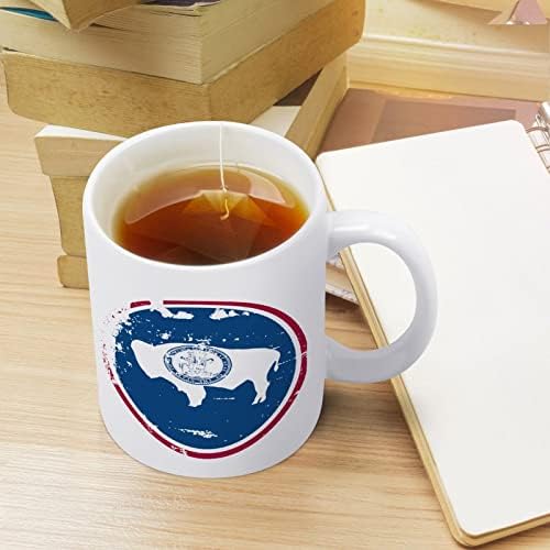 במצוקה ויומינג מדינת דגל הדפסת ספל קפה כוס קרמיקה תה כוס מצחיק מתנה עם לוגו עיצוב עבור משרד