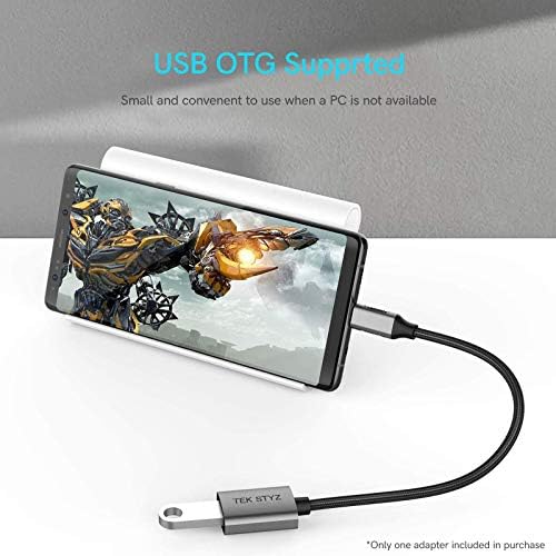 מתאם Tek Styz USB-C USB 3.0 תואם ל- LG V30 OTG Type-C/PD זכר USB 3.0 ממיר נקבה.