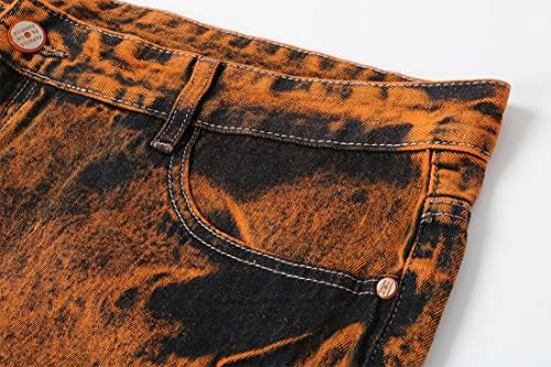 Utcoco's Slim Fit מתאים לאמצע מותניים ישר רגל ישר קרוע חורים במצוקה טלאי ג'ינס קלאסיים ג'ינס