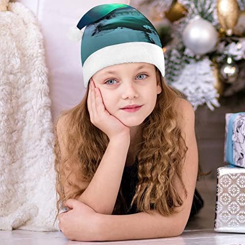 ירוק אורות צפון חג המולד כובע רך קטיפה סנטה כובע מצחיק כפה עבור חג המולד לשנה חדשה חגיגי מפלגה