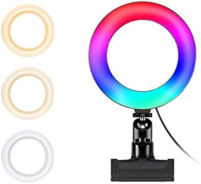 מילוי אור מתכוונן ניתן לעמעום הוביל סלפי טבעת אור פלאש צילום אור שולחן העבודה מצלמה טלפון אור טבעת מנורה עבור
