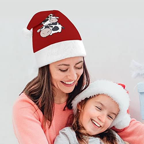 פרה מחסנית קטיפה חג המולד כובע שובב ונחמד סנטה כובעי עם קטיפה ברים ונוחות אוניית חג המולד קישוט