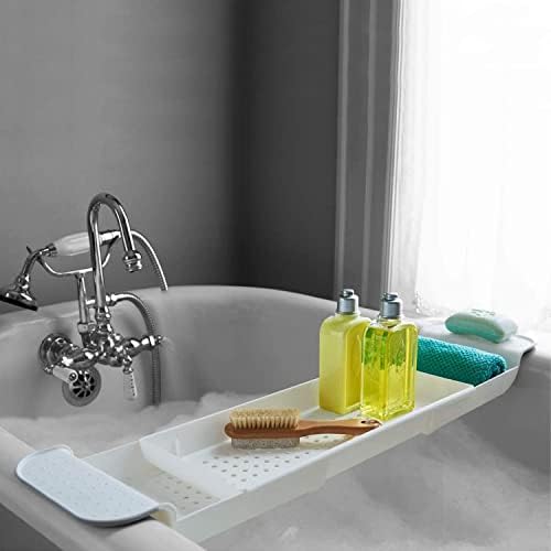 להרחבה ניקוז אמבטיה מדף נושא כלים מגש, רב תכליתי פלסטיק אמבטיה מגש אמבטיה ארגונית פשוט אופנתי אמבטיה אחסון
