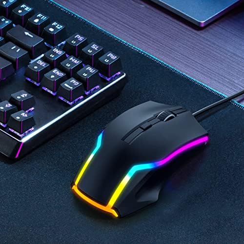 עכבר גיימינג ווימסבוקס קווית, עכברי מחשב למחשב עם מצבי תאורה אחורית של 7 ג ' יגה-בייט, עכבר מחשב