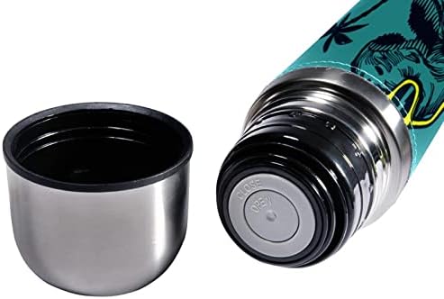 SDFSDFSD 17 גרם ואקום מבודד נירוסטה בקבוק מים ספורט קפה ספל ספל ספל עור אמיתי עטוף BPA בחינם, דפוס הרפתקאות