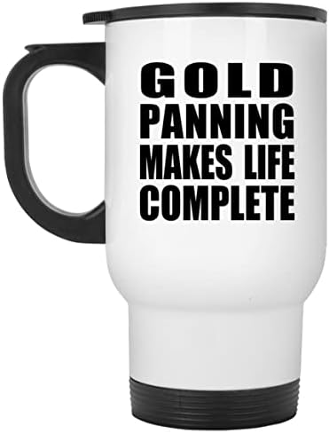 עיצוב פנדינג זהב הופך את החיים למושלמים, ספל נסיעות לבן 14oz כוס מבודד מפלדת אל חלד, מתנות ליום הולדת יום