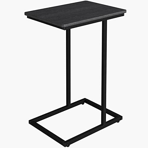 נובילה צד שולחן ג בצורת דק סוף שולחן קטן צד חטיף שולחן לסלון חדר שינה ספת ספה, שחור