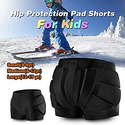 מכנסי רפידה של רנדדר ילדים קצרים להחלקה על הוקי סקי סנובורד, מכנסי עצם זנב של עצם הזנב המגינה על