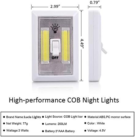 לוסיה אורות סוללה מופעל אורות 200 לום ארון אורות בטוח אורות למסדרון, אמבטיה, חדר שינה, מטבח, מדרגות,