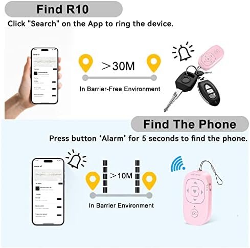 Alacrity נטענת פריט Bluetooth Finder & שלט רחוק 2 ב -1, איתור Tracker עבור טלפונים שקיות מקשים,