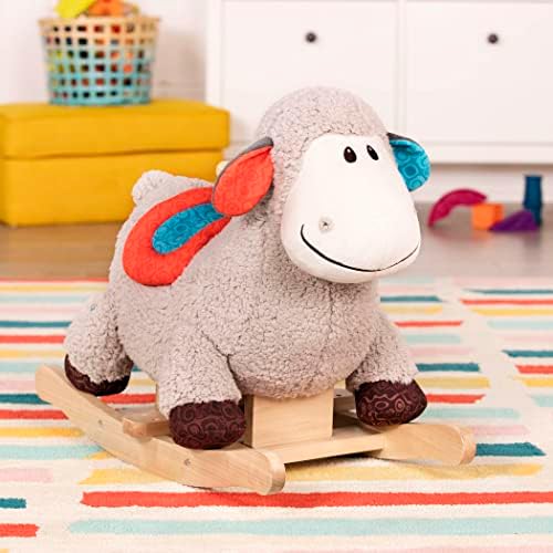 ב. צעצועים-לולסי עץ נדנדה כבשים-רודיאו נדנדה - רכיבה קטיפה על סוס נדנדה כבשים לפעוטות ותינוקות 18 מ'+,