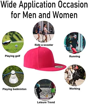 רגיל הילוך קלאסי שטוח ביל כובעים עבור גברים & מגבר; נשים סנאפבק שולי כובע-ריק הצמד בחזרה מוצק צבע עם הצמד סגירה