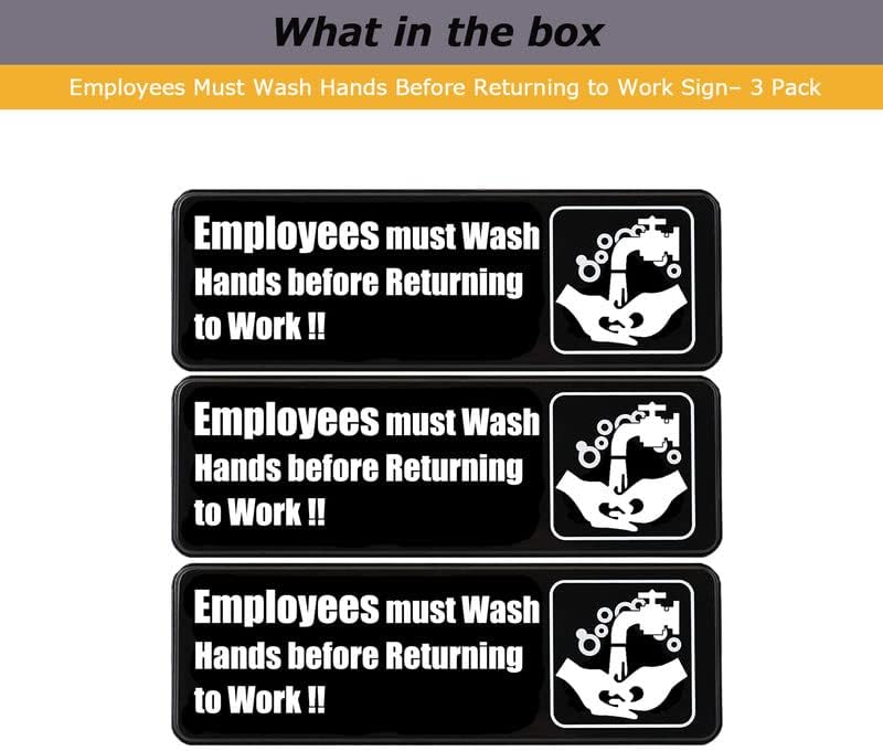העובדים חייבים לשטוף ידיים לפני שהם חוזרים לשלט עבודה, קל להרכבה מדבקות מדבקות ויניל דבק עצמי