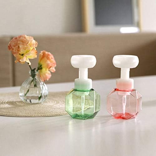 4 יחידים בקבוק סבון נוזלי PETG 300 מל פרחים מקציף סבון סבון מקלחת מקלחת ג'ל מיכל מקציף צורת יהלום מקציף