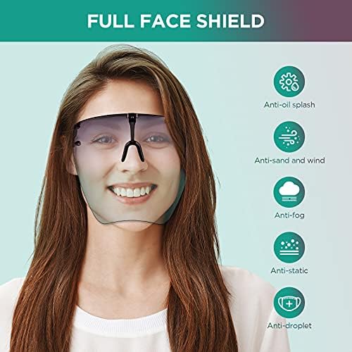 שם פנים מלאות מכסה משקפי שמש נגד ערפל מגן מגן מגן UV מגן פנים לנשים גברים בנות בנים פעילויות חיצוניות