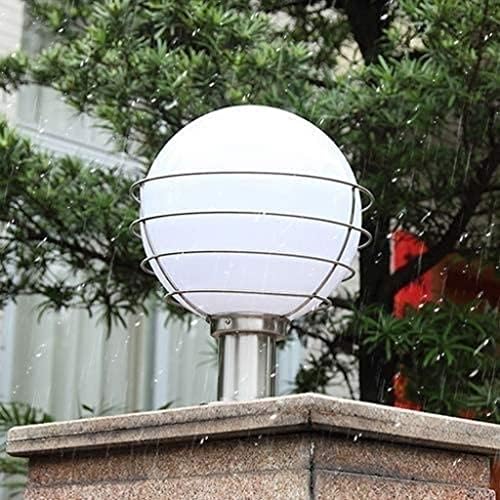 מנורת עמוד נירוסטה HNBBF מנורת גן כדור אטום למים חיצוני, מלפך אקרילי לבן, קישוט תאורת גן וילה