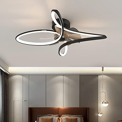 מאווררי תקרה של פיהון עם מנורות, מאוורר תקרה 45 סמ עם LED LED לעומק 3 מהירויות בצורת מאוור
