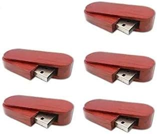 5 חבילה סובב עץ אדום 2.0/3.0 כונן הבזק USB כונן USB דיסק מקל עם עץ